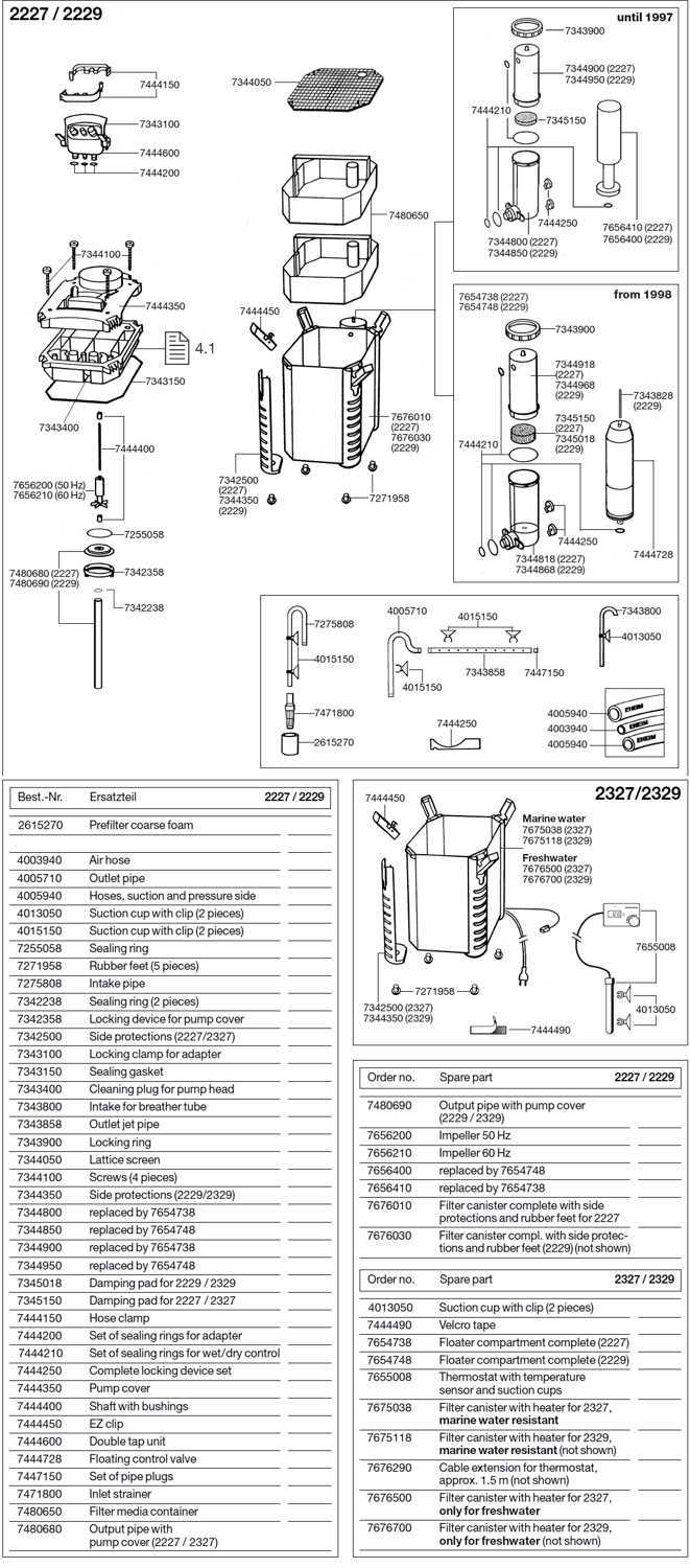 EHEIM 2227-2329 SPARE PARTS