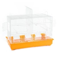 CAGE DOUBLE EN FIL MÉTALLIQUE SANS TIROIRS PLASTIF.