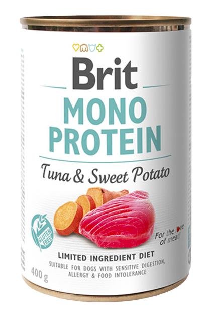 brit-mono-protein-tuna-&-sweet-potato-400-gr BRIT MONO PROTEIN TUNA & SWEET POTATO 6 x 400 GR - Image 1