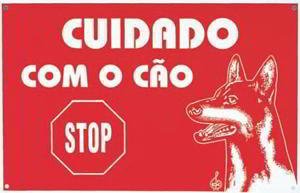 placa-cuidado-com-o-cao---stop PLACA CUIDADO COM O CAO - STOP - Image 1