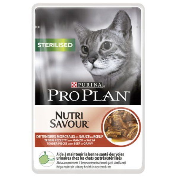PRO PLAN NUTRISAVOUR STERILISED BEEF 26 x 85 GR - Image 1