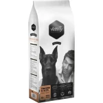 Pacote Amity Premium, uma ração seca para cães grandes rica em frango e arroz.